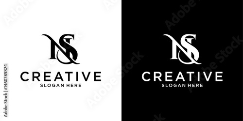 NS or SN initial letter logo design vector template