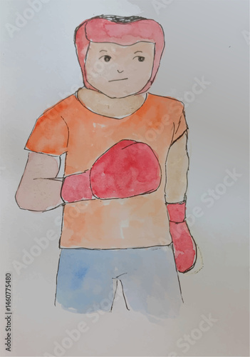 an illustration of a boxer boy