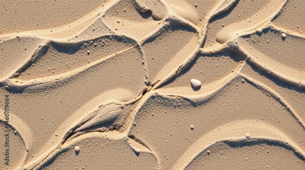 Obraz premium Intricate Patterns of Sand Dunes Showcasing Natural Textures and Subtle Shades of Beige