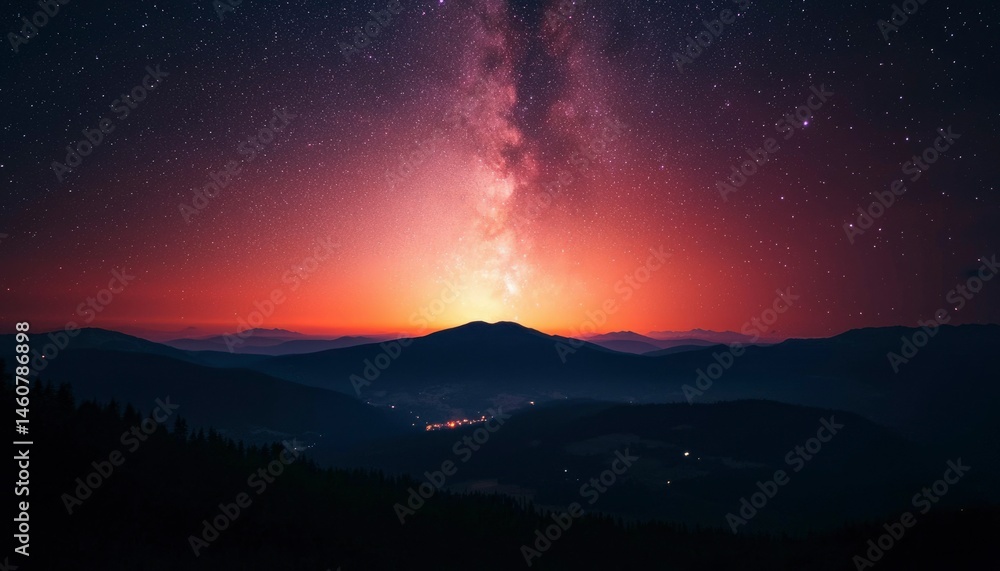 custom made wallpaper toronto digitalMilky Way over mountains at dawn