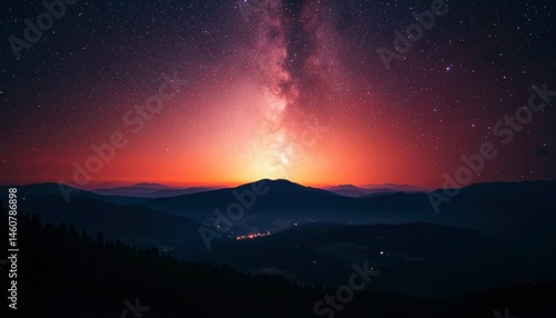 Wallpaper Mural Milky Way over mountains at dawn Torontodigital.ca