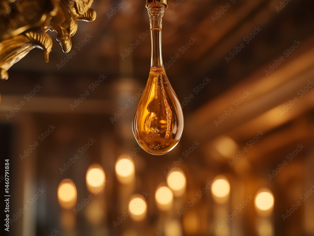 golden liquid drop, bokeh background, elegant, luxurious, beauty product, warm lighting golden liquid drop, bokeh background, elegant, luxurious, beauty product, warm lighting