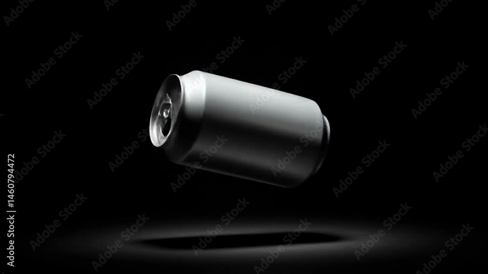 Floating Metal Can in Dramatic Studio Lighting Close Up Floating Metal Can in Dramatic Studio Lighting Close Up