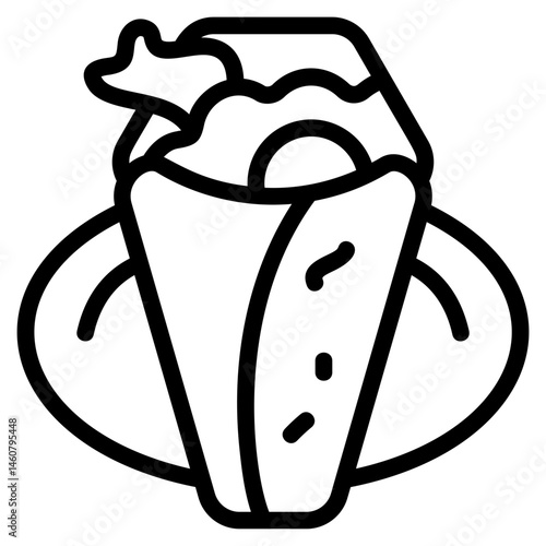 Tapioca Wrap Line Icon