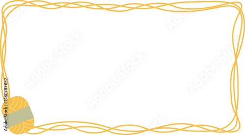 かわいい毛糸の糸のフレーム素材