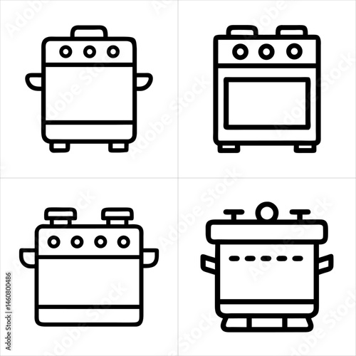 cooker icon set
