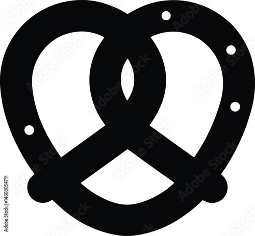 german pretzel icon vector illustration