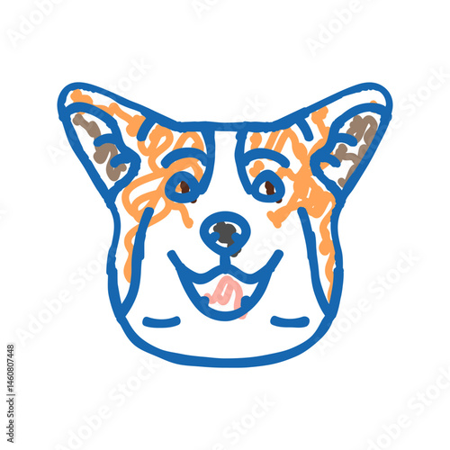 pembroke welsh corgi dog puppy pet icon doodle illustration