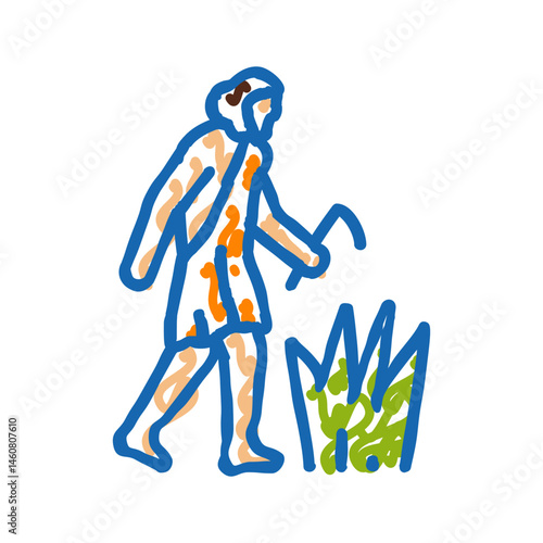 agricultural revolution human evolution icon doodle illustration