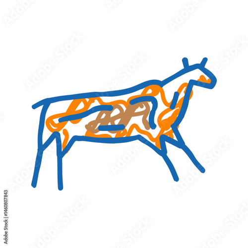 cave paintings human evolution icon doodle illustration