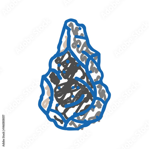 homo habilis tool human evolution icon doodle illustration