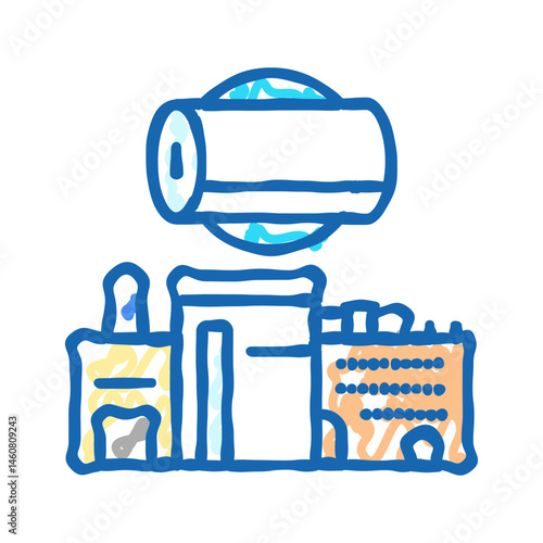 pulp mill paper icon doodle illustration