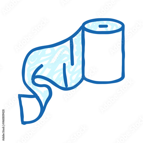 paper towel unrolling icon doodle illustration