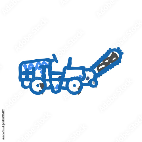 ditch digger civil engineer icon doodle illustration