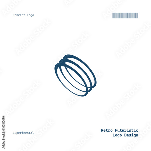 Modern Minimalist Logo Retro Futuristic Concept