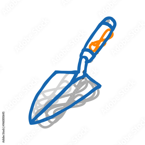 bricklayer trowel civil engineer icon doodle illustration