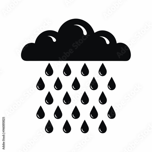 rain cloud icon silhouette vector illustration