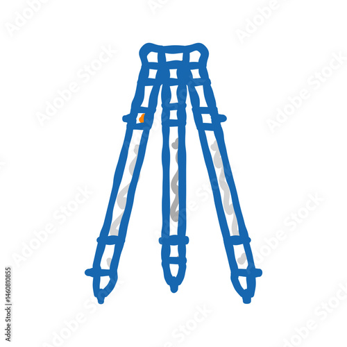 surveyors tripod civil engineer icon doodle illustration