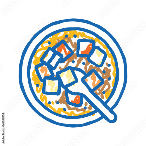 miso soup japanese food icon doodle illustration