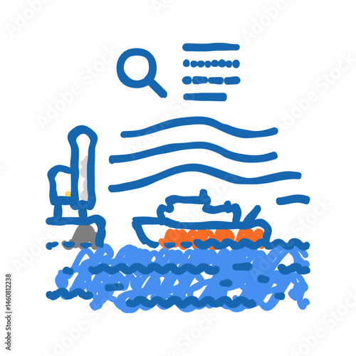 marine hydrodynamics icon doodle illustration
