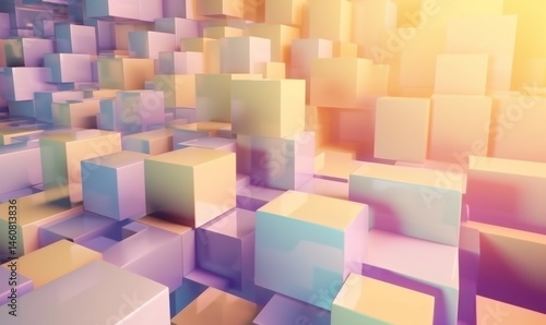 Abstract Colorful Cubes Background for Modern Design and Art