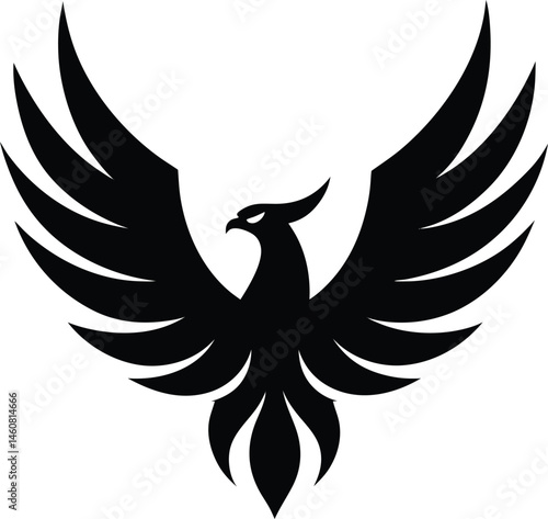 phoenix rising logo silhouette bold and minimal