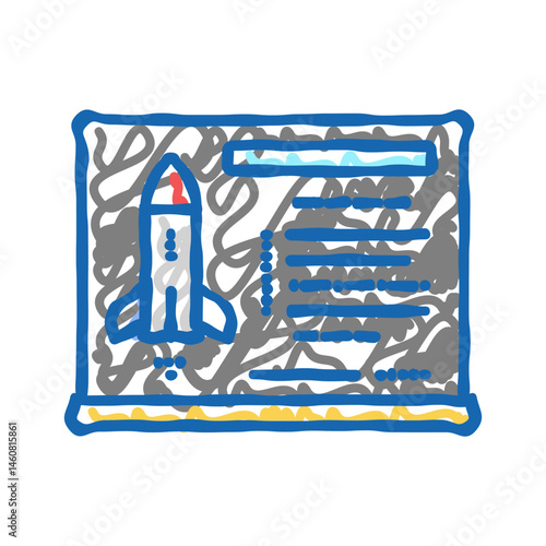 rocket science aeronautical engineer icon doodle illustration