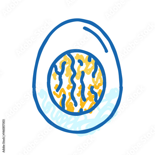 cooking egg chicken farm food icon doodle illustration