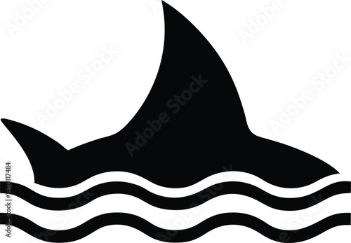 shark fin above water logo silhouette bold and minimal