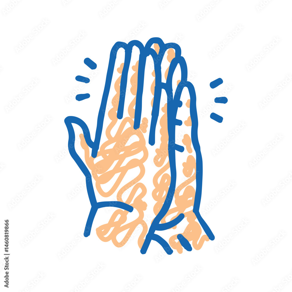 high five hands icon doodle illustration high five hands icon doodle illustration