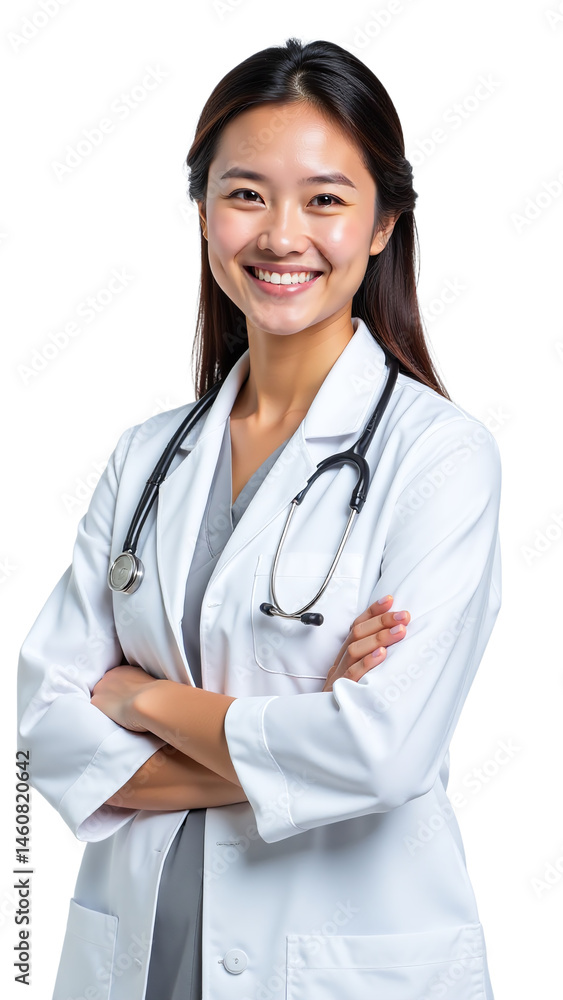 Smiling Indian woman healthcare professional, Studio white background isolation with clean light, Wearing uniform with pride and warmth, Capturing trust and positive healthcare image Smiling Indian woman healthcare professional, Studio white background isolation with clean light, Wearing uniform with pride and warmth, Capturing trust and positive healthcare image