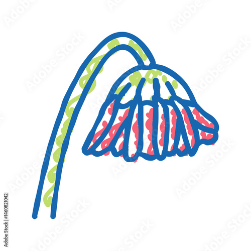 drooping flowers sad mood icon doodle illustration