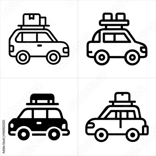 car travel icon set
