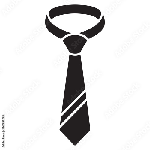 Necktie Icon vector Vector Black silhouettes. with white background