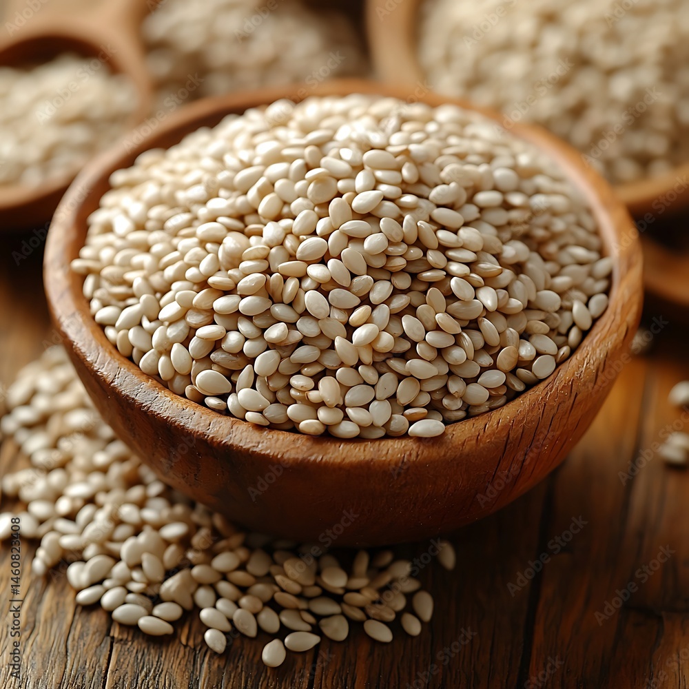Obraz premium Bowl of unhulled sesame seeds