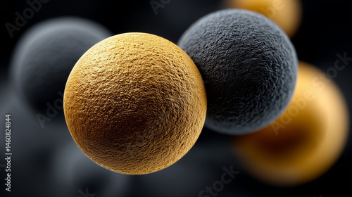 Close-up View of Colorful Nanoparticles Demonstrating Unique Textures and Shapes in Scientific Illustration