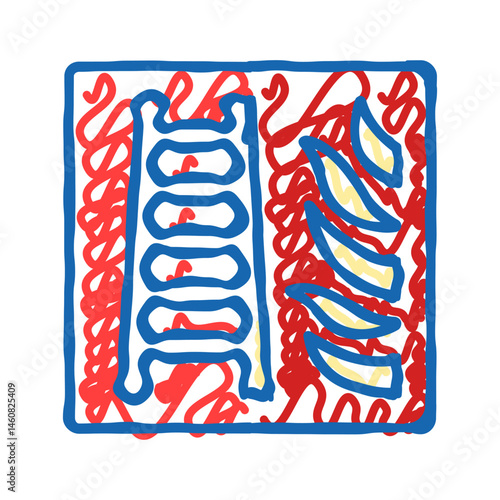 fire fighting hose standpipe outlet icon doodle illustration