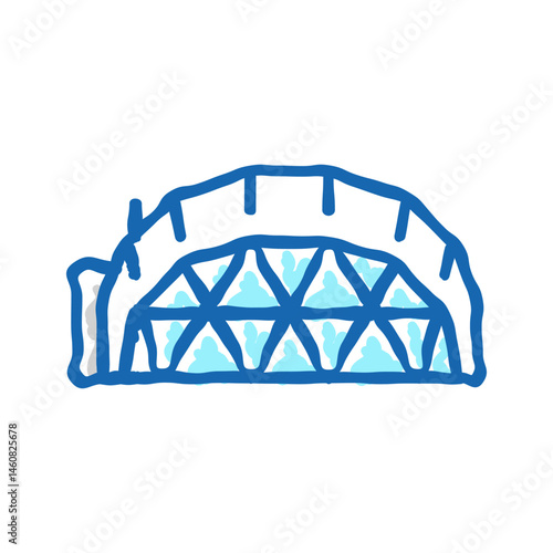 glamping tent luxury icon doodle illustration