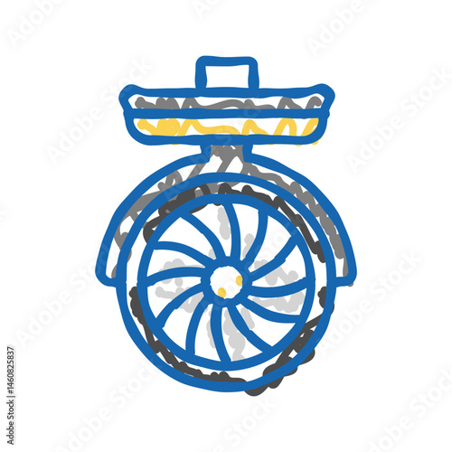 glamping tent fan icon doodle illustration