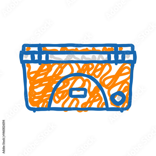 cooler glamping icon doodle illustration