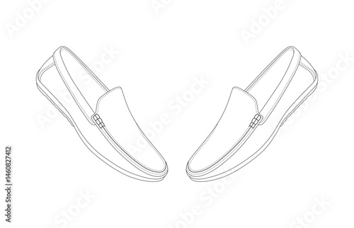 Shoes clipart, outline sport shoes, Shoe sketch, Sneakers vector, Sports wear, Shoes outline illustration, vector drawing. Shoe isolated on white background, vector illustration. Shoe line art, Loafer