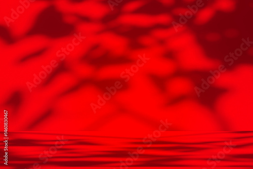 Obraz na płótnie Wall interior background, studio and backdrops show products.with shadow from window color Red background for text insertion and presentation product w salonie