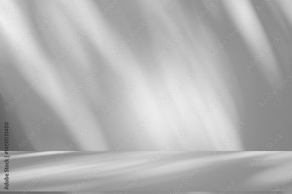 Wall interior background, studio and backdrops show products.with shadow from window color white and grey. background for text insertion and presentation product