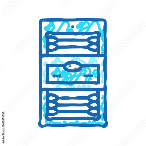 cotton swabs hygiene icon doodle illustration