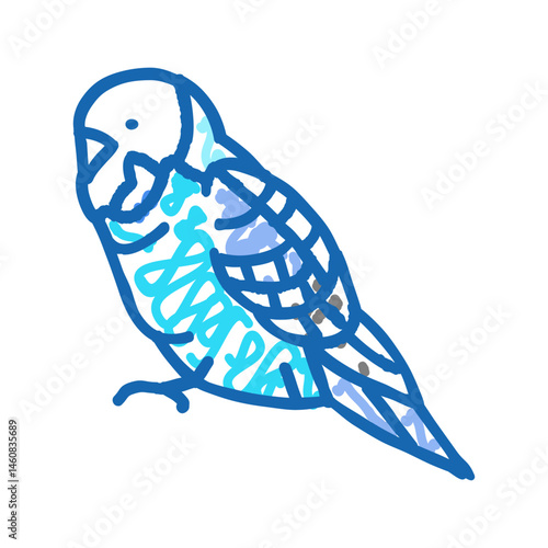 budgerigar parakeet parrot bird icon doodle illustration
