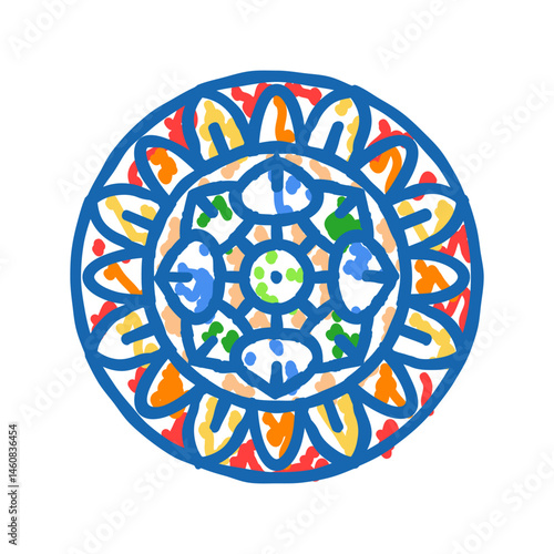 mandala buddhism icon doodle illustration