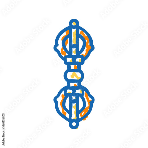 vajra dorje buddhism icon doodle illustration