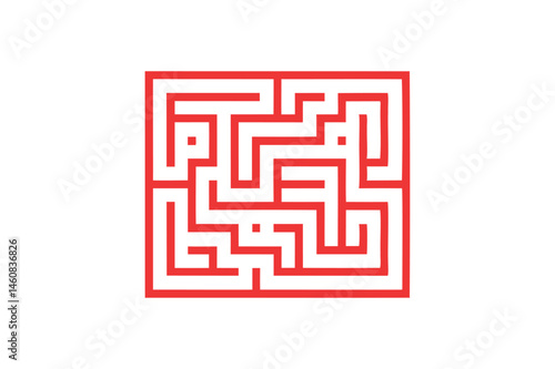 Square maze vector on white background