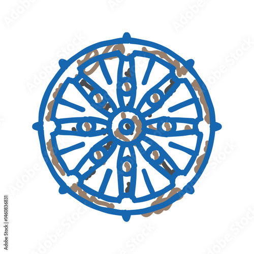 dharma wheel dharmachakra icon doodle illustration