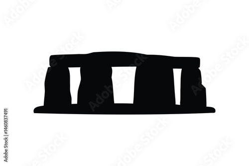 Stonehenge burial site icon silhouette on white background